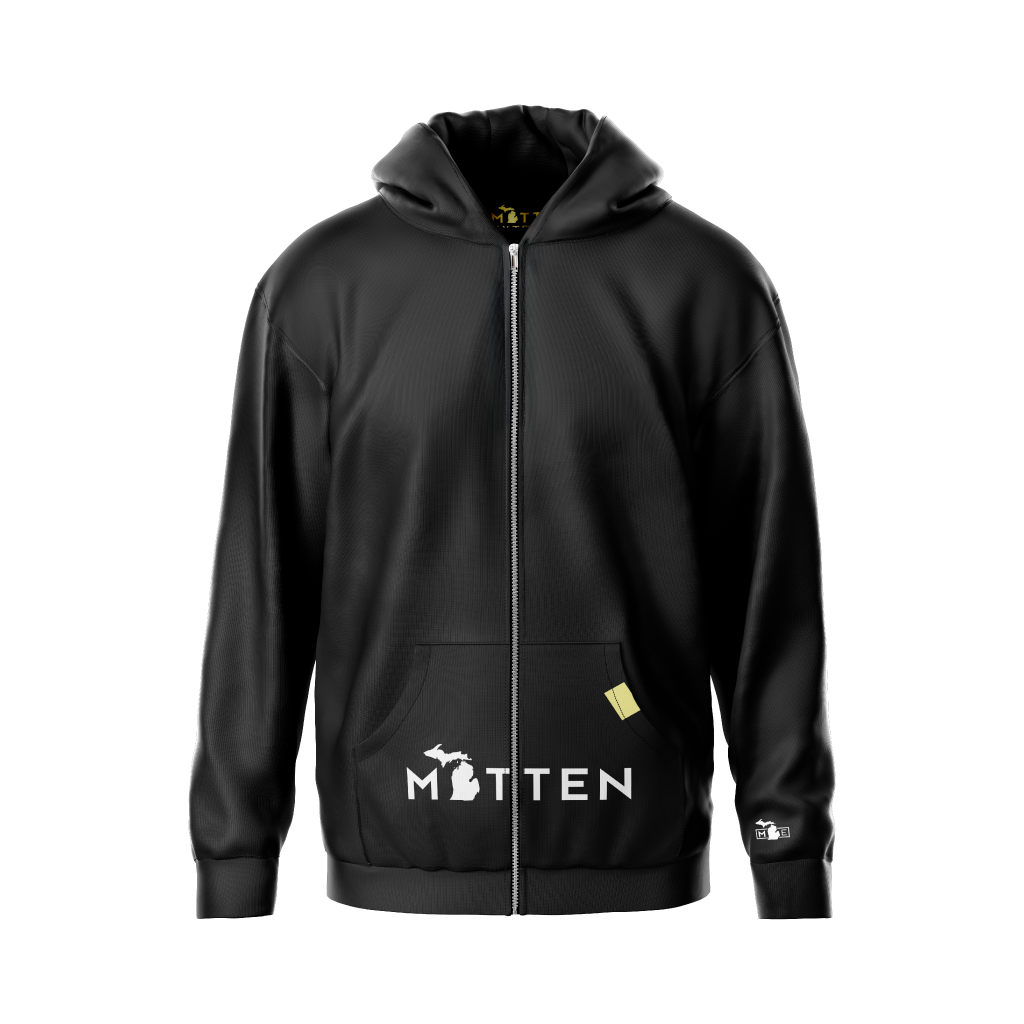 Classic 3 Zip Hoodie Black