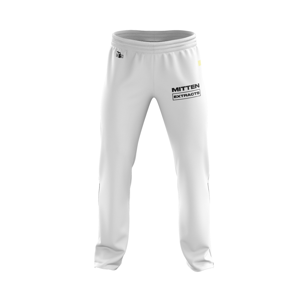 White Cotton Comfort Sweatpants with Silver Glitter Seams main image 0