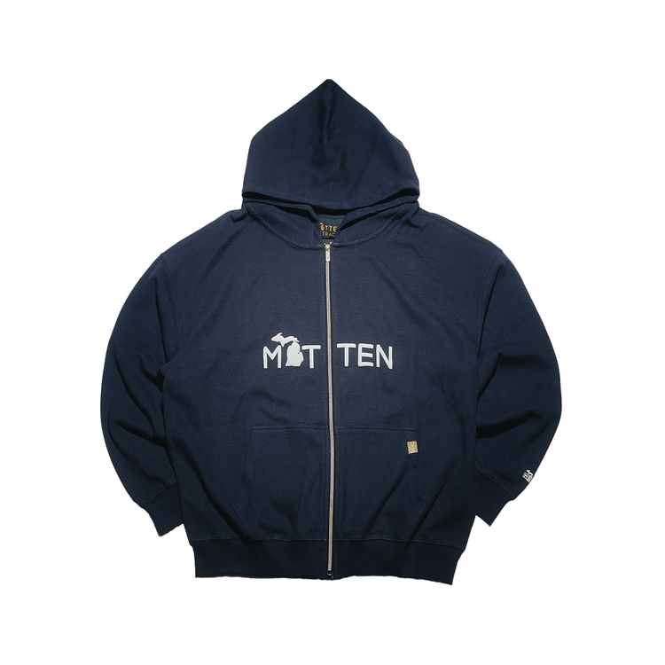 Classic 3 Zip Up Hoodie Navy